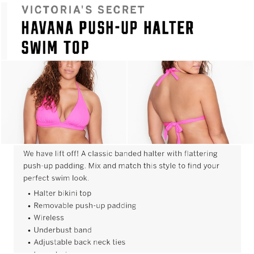 FIRM!! .Victoria's secret pink push up halter swim top
